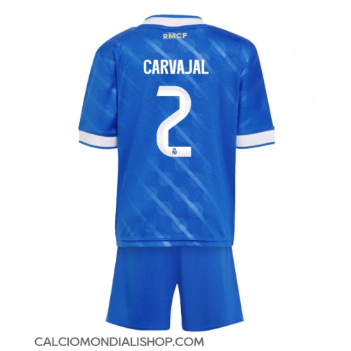 Maglie da calcio Real Madrid Daniel Carvajal #2 Terza Maglia Bambino 2025-26 Manica Corta (+ Pantaloni corti)